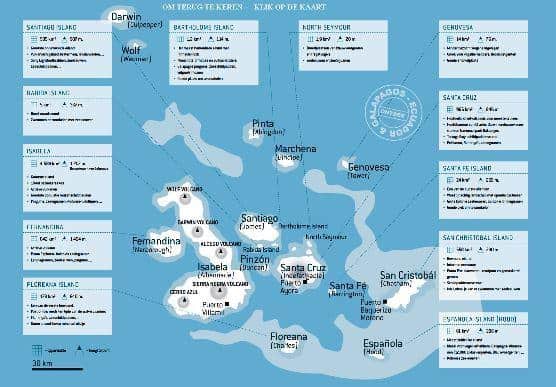 Kleine kaart van Galapagos